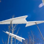 Aerovane sculpture installed in Aspen March 2013, as snow began to melt.