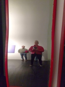Fun house mirror on the lower level of the MCA - Denver